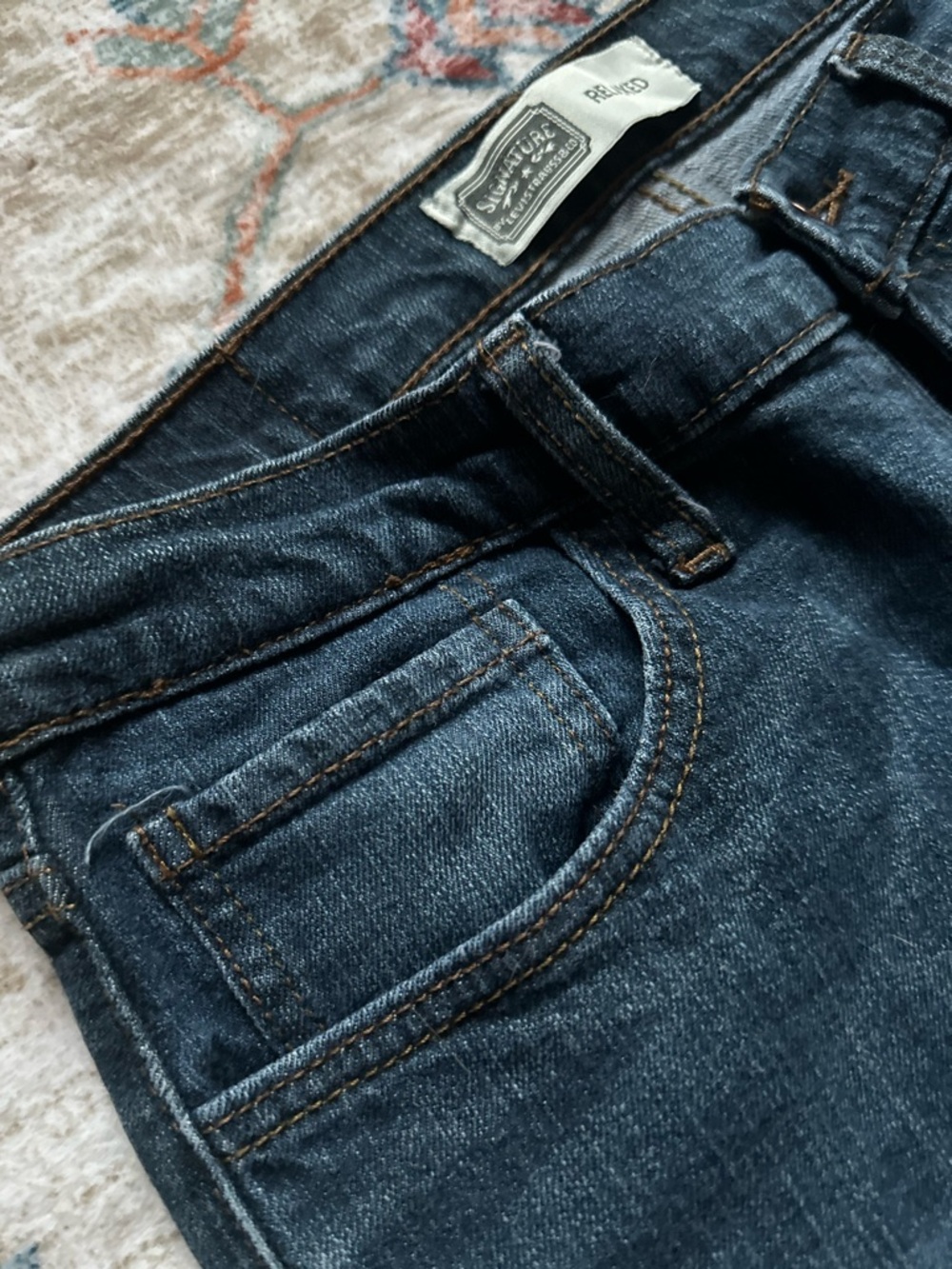 Signature by Levi Strauss Slim Straight-Leg Dark Blue Women’s Jeans